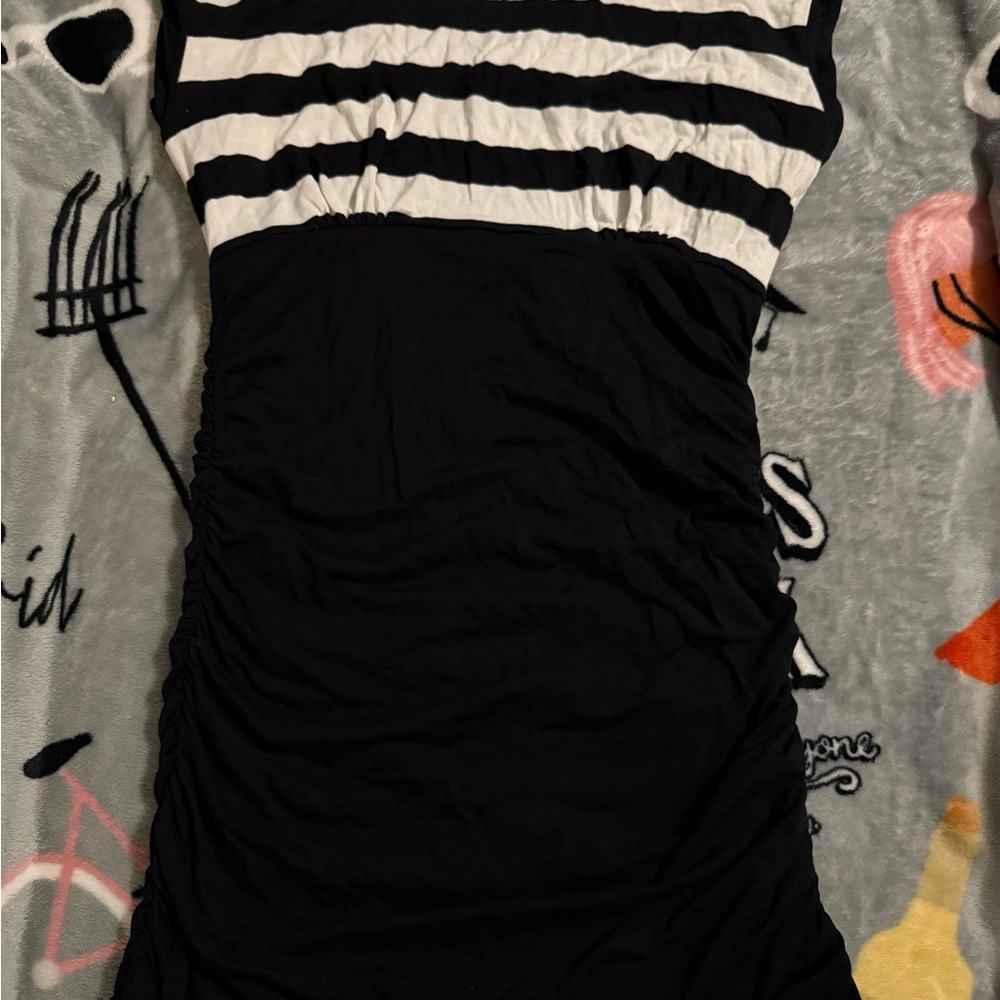 Guess Black and White Striped dress